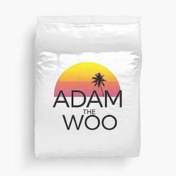 Adam the Retro Sunset Logo with Coconut Trees Duvet Cover