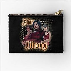 Ada Wong zipper pouch with gothic yellow text design