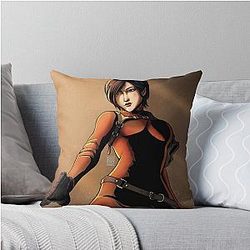 Ada Wong art from resident evil throw pillow