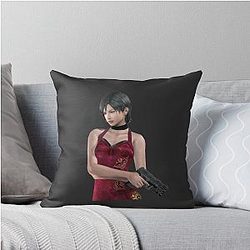 Portrait Ada Wong from Resident Evil Throw Pillow