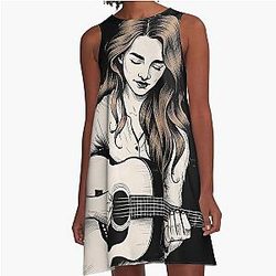 Adrianne Lenker guitar A-line dress
