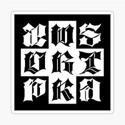 aespa DIRTY WORK logo-black and white Sticker