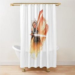 Ahsoka Tano with Lightsaber Shower Curtain