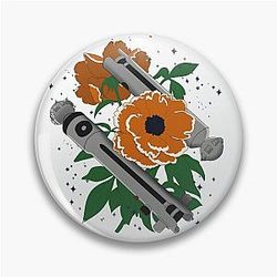 Star Wars Ahsoka Tano Lightsaber Floral Design Pin