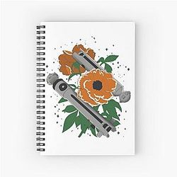 Star Wars Ahsoka Lightsaber Floral Design Notebook