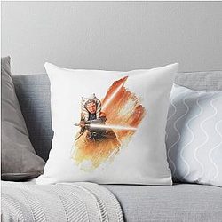 Ahsoka Tano with Lightsaber Throw Pillow