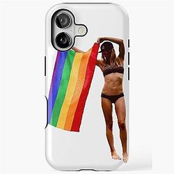 AJ Cook Pride Flag iPhone Case