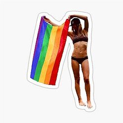 AJ Cook Pride Flag Sticker