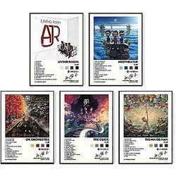 Ajr Album Cover Signed Limited Posters and Canvas Wall Art Set of 5 for Dorm Decor 8x10 inch