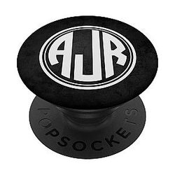 AJR Monogram Gift Initials on Black PopSockets Adhesive PopGrip