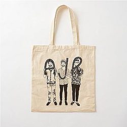AJR Band Black Outline Cotton Tote Bag