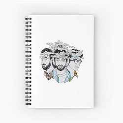 quarter watercolor note neon Spiral Notebook