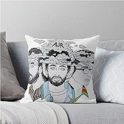 quarter ajr watercolor neon Throw Pillow