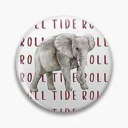 Roll Tide University of Alabama Crimson Tide Elephant Art Pin