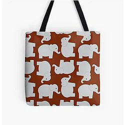 Cute Elephant Alabama Over Print Tote Bag