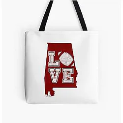 Love Alabama Football Crimson Tote Bag