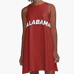 Alabama White on Red A-Line Dress