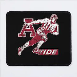 Vintage Alabama Tide Football Player Distressed Version Mouse Pad