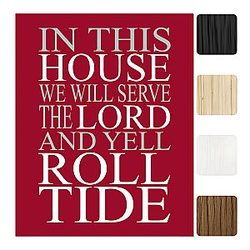 American Luxury Gifts In This House We Serve the Lord Inspirational Football Quotes Wall Art Alabama Wall Art Print Great Wall Decor for Home Office (Unframed, 8 x 10 inches)
