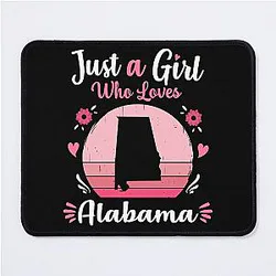 Just a Girl who loves Alabama Retro Vintage gift idea Mouse Pad