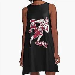 Vintage Alabama Tide Football Player Distressed A-Line Dress