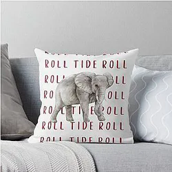 Roll Tide University of Alabama Crimson Tide Elephant Art Throw Pillow