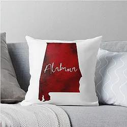 Alabama Maroon State Throw Pillow