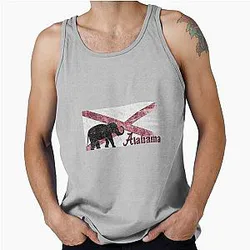 Alabama Flag Tank Top Elephant River Design Distressed Tee