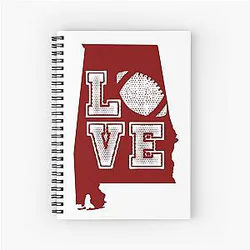 Love Alabama Football Crimson Notebook