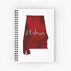 Alabama Maroon Color State Spiral Notebook