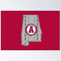Map of Alabama State Football Poster