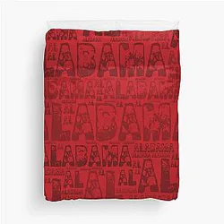 Red Alabama Duvet Cover