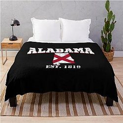 Alabama Established 1819 Throw Blanket