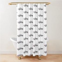 Alan's Rover 800 Disfigured with rude markings Alan Partridge Digital Drawing Shower Curtain
