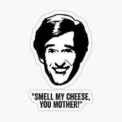 Alan Partridge Smell My Cheese Quote Sticker