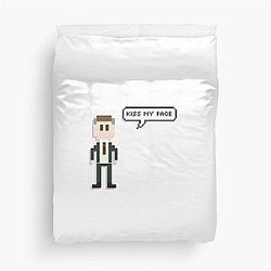 Alan Partridge 8-Bit Kiss My Face Merchandise Duvet Cover