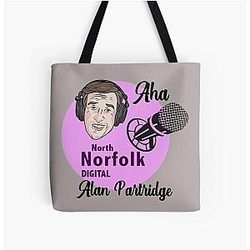 Alan Partridge Parody North Norfolk Digital Aha Alan Partridge Shirt and All Over Print Tote Bag