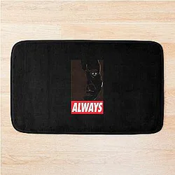Black Alan Rickman Bath Mat