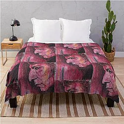 Alan Rickman Hand-Drawn Oil and Portrait Throw Blanket