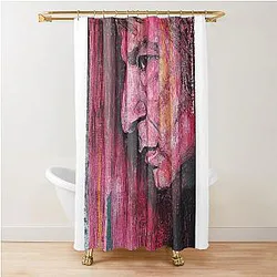 Alan Rickman Hand-Drawn Oil and Ink Portrait Shower Curtain
