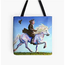 Alan Rickman Rides Tote Bag