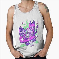 Alastor Husk Angel Dust Playing Cards Hazbin Hotel Tank Top