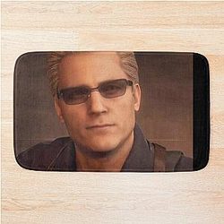Emo Sunglasses Wearing Zombie Man Romantic Albert Wesker Resident Evil 4 Remake Bath Mat