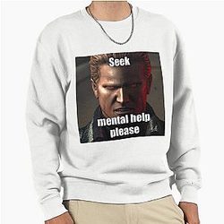 Albert Wesker seeks mental help on a pullover sweatshirt