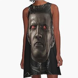 Emo Zombie Man Red Eyed Rizz Albert Wesker RE5 Resident Evil 5 A-Line Dress