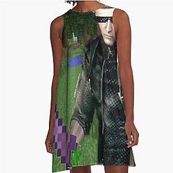 Albert Wesker Resident Evil 5 in Minecraft A-Line Dress