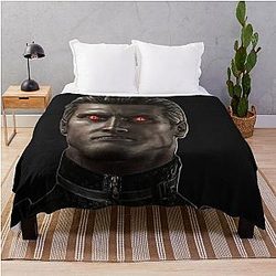 Emo Zombie Man Red Eyed Albert Wesker Resident Evil 5 Throw Blanket
