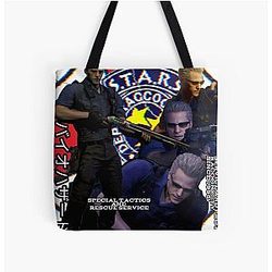 Captain Albert Wesker Stars All Over Print Tote Bag