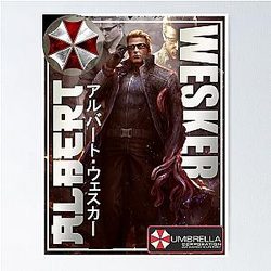 Resident Evil Albert Wesker Classic Gaming Art Poster