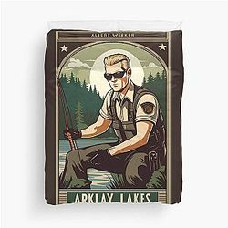 Albert Wesker Ultimate Fishing Guide for Arklay Lake Duvet Cover